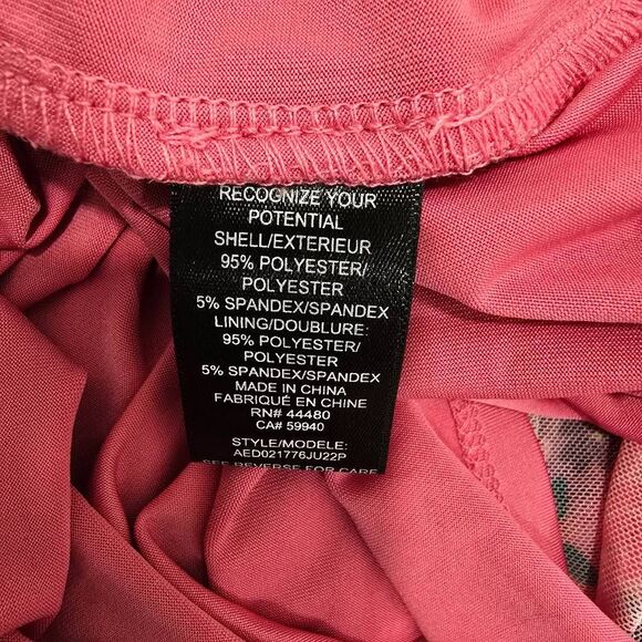 AFRM Pink Floral Mock Neck Midi Dress Size 1X NWT | Sleeveless Stretch Bodycon - Picture 3 of 10